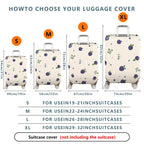1-Piece Purple Berry Floral Travel  Cute Holiday  Suitcase Luggage Cover, Stretch Protective Sleeve