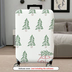 1-Piece Green Pine Tree Forest Car Holiday  Suitcase Luggage Cover, Stretch Protective Sleeve