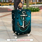 1-Piece Anchor Rope Stars Spider Web Nautical  Suitcase Luggage Cover, Stretch Protective Sleeve