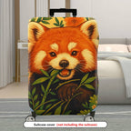 1-Piece Red Panda Floral Leaf Nature Animal Cute  Suitcase Luggage Cover, Stretch Protective Sleeve