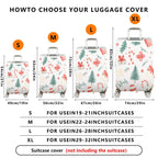 1-Piece Christmas Holiday Festive Xmas Seasonal  Suitcase Luggage Cover, Stretch Protective Sleeve