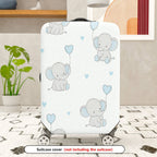 1-Piece Adorable Elephant Heart Balloon  Blue Animal Love  Suitcase Luggage Cover, Stretch Protective Sleeve