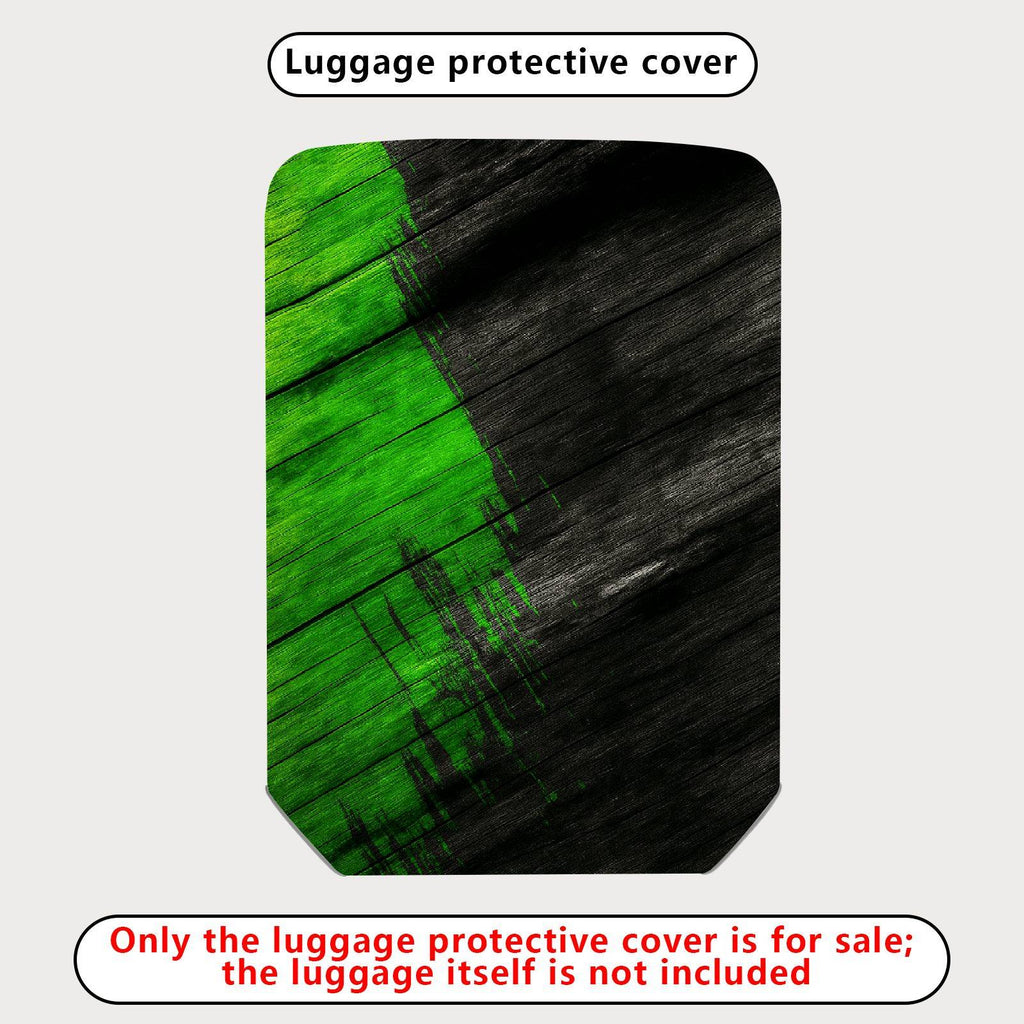 1-Piece Abstract Green Black Artistic Brush Stroke  Suitcase Luggage Cover, Stretch Protective Sleeve