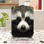1-Piece Cute Animal Raccoon Face Wildlife Nature Fun  Suitcase Luggage Cover, Stretch Protective Sleeve