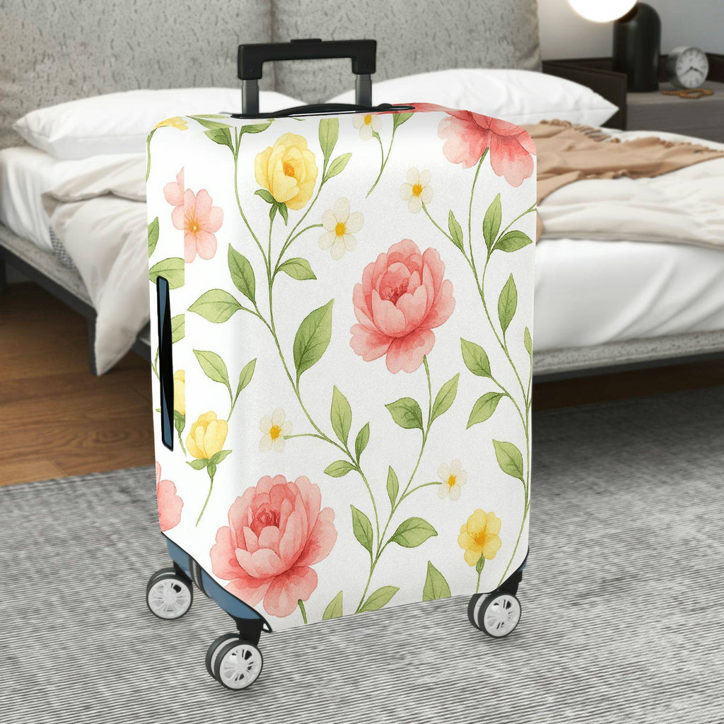 1-Piece Floral Spring Summer Vibrant Colorful Nature  Suitcase Luggage Cover, Stretch Protective Sleeve