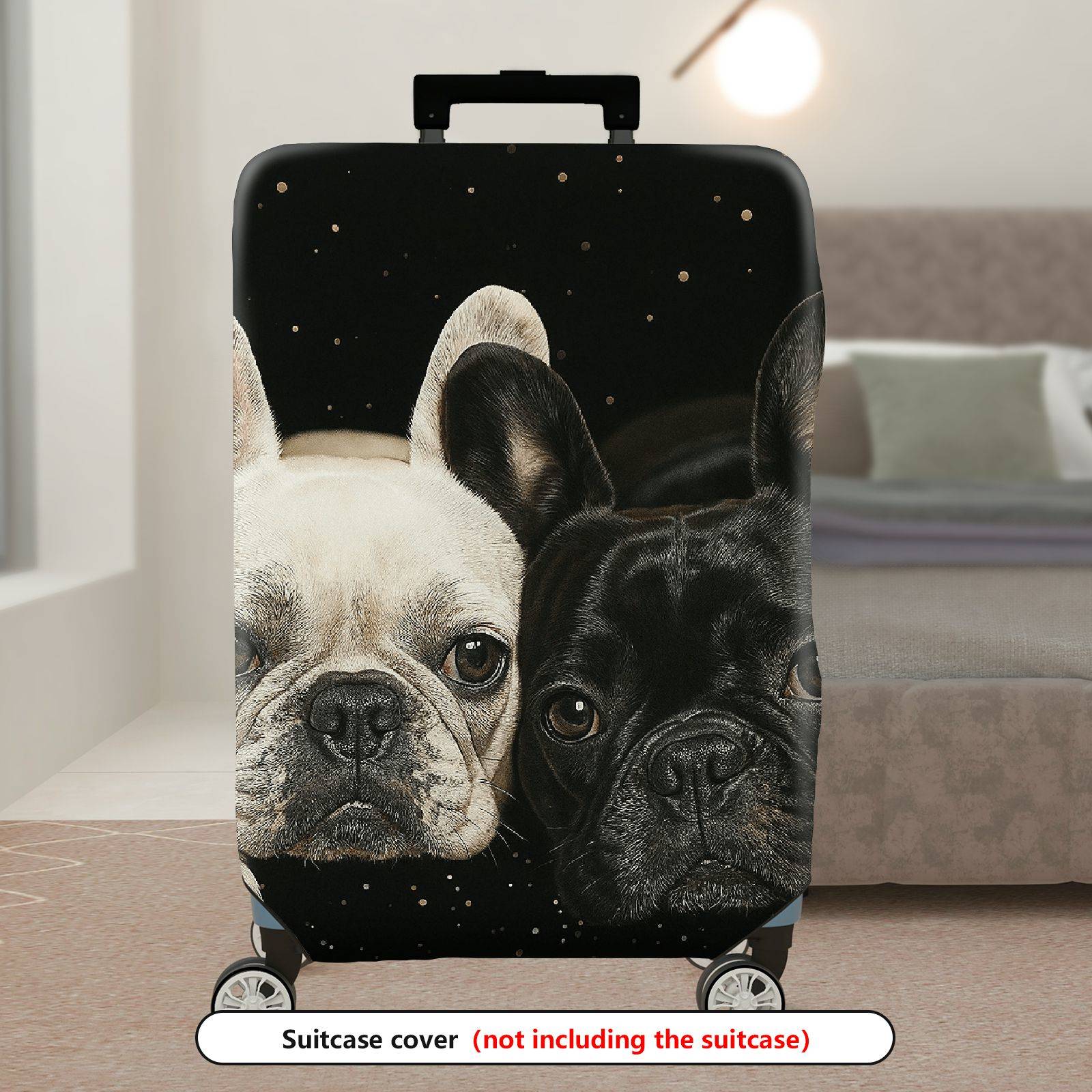 1-Piece Adorable Bulldog Starry Night Pet Lover Cute Dog  Suitcase Luggage Cover, Stretch Protective Sleeve