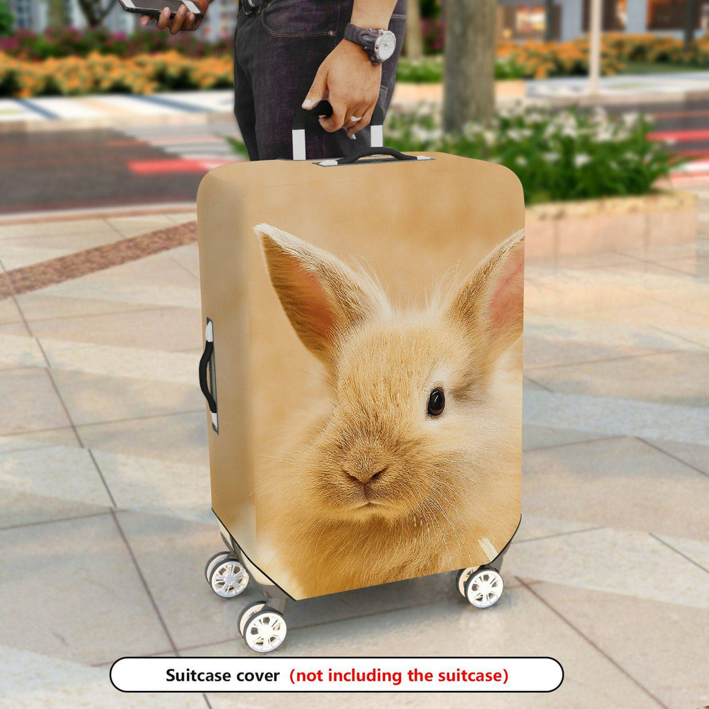 1-Piece Cute Bunny Animal Nature Beige Soft  Suitcase Luggage Cover, Stretch Protective Sleeve