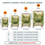 1-Piece Elegant Floral Lily Green Art Vintage  Suitcase Luggage Cover, Stretch Protective Sleeve