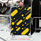 1-Piece Retro Modern Geometric Funky Yellow Black  Suitcase Luggage Cover, Stretch Protective Sleeve