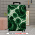 1-Piece Abstract Swirl Pattern Green Artistic Fluid Natural  Suitcase Luggage Cover, Stretch Protective Sleeve