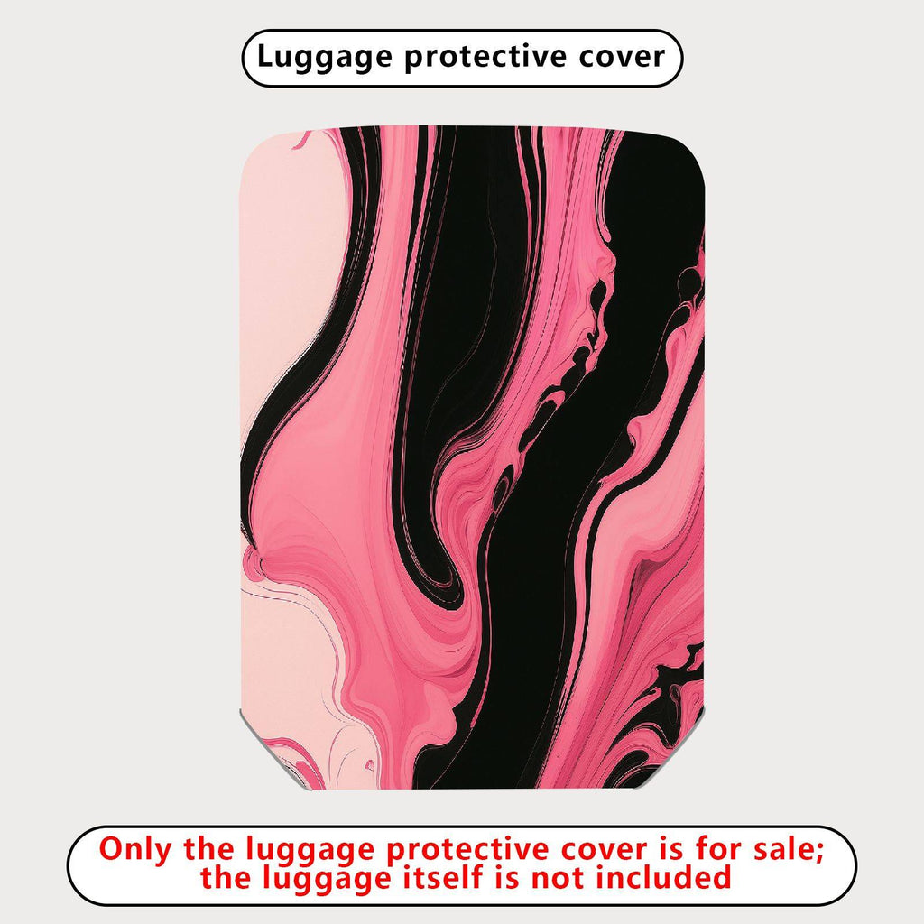 1-Piece Pink Black Abstract Fluid Artistic Modern Stylish  Suitcase Luggage Cover, Stretch Protective Sleeve