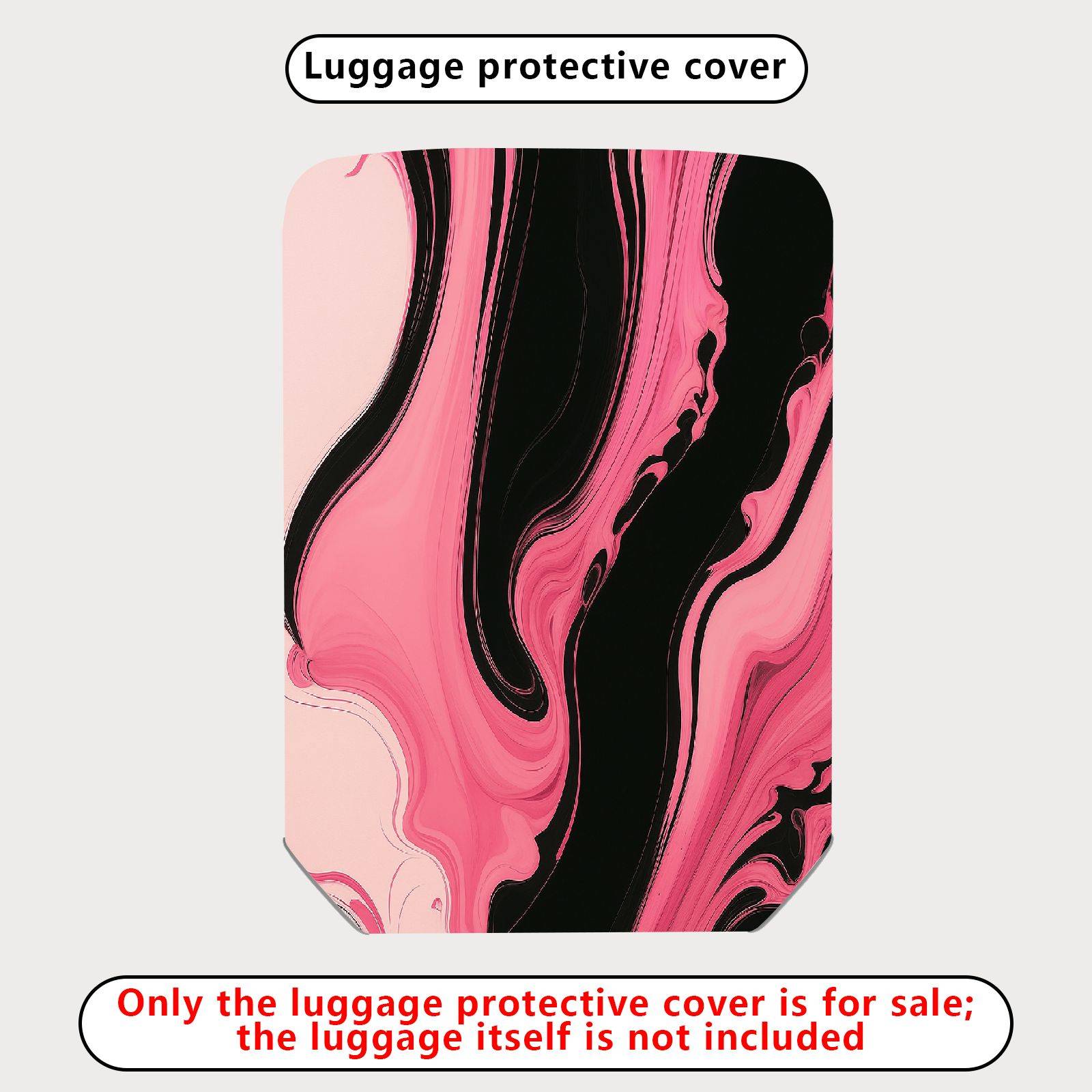 1-Piece Pink Black Abstract Fluid Artistic Modern Stylish  Suitcase Luggage Cover, Stretch Protective Sleeve