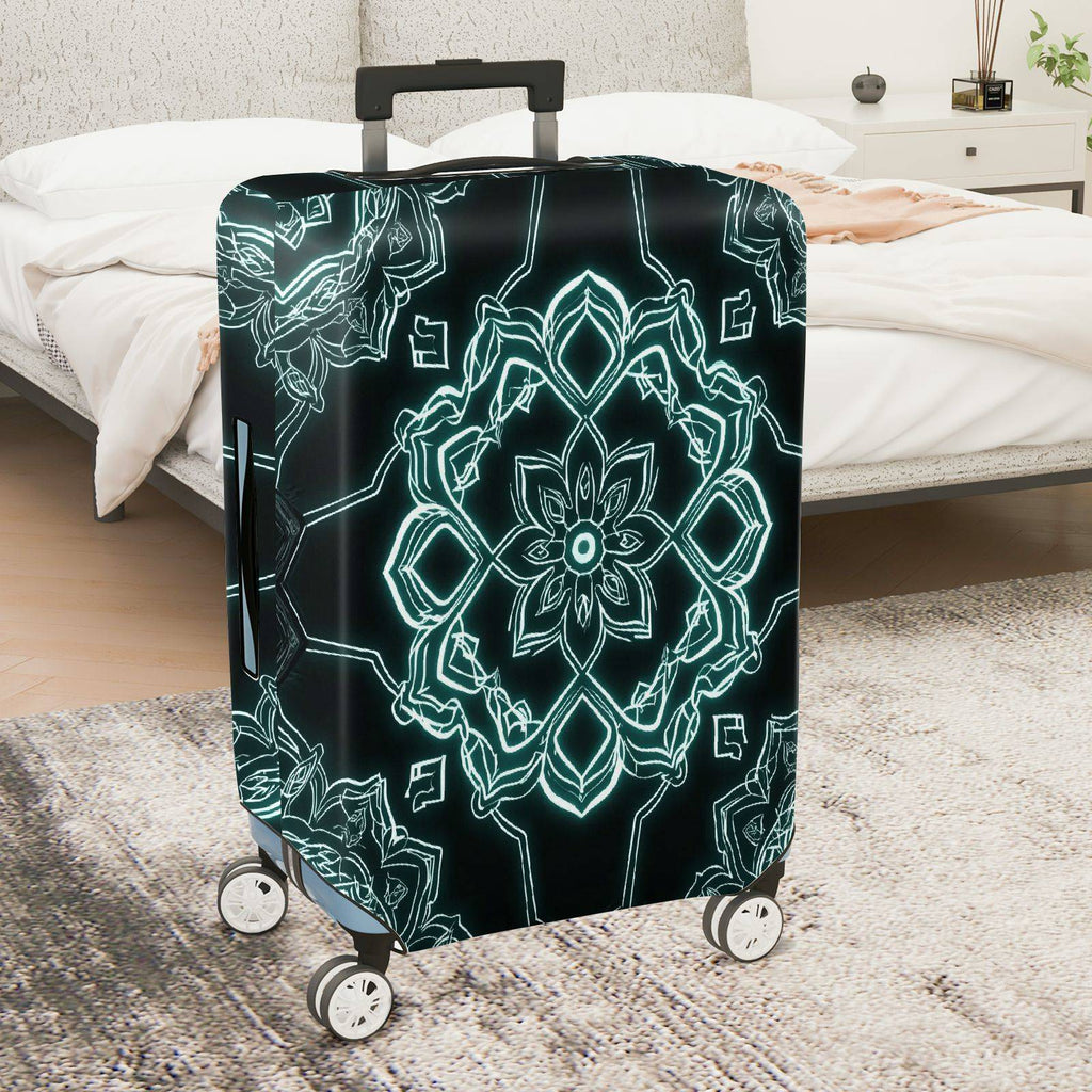 1-Piece Floral Mandala Geometric Pattern  Art  Suitcase Luggage Cover, Stretch Protective Sleeve