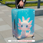 1-Piece Cute  Axolotl Coral Ocean Aqua Fantasy  Suitcase Luggage Cover, Stretch Protective Sleeve