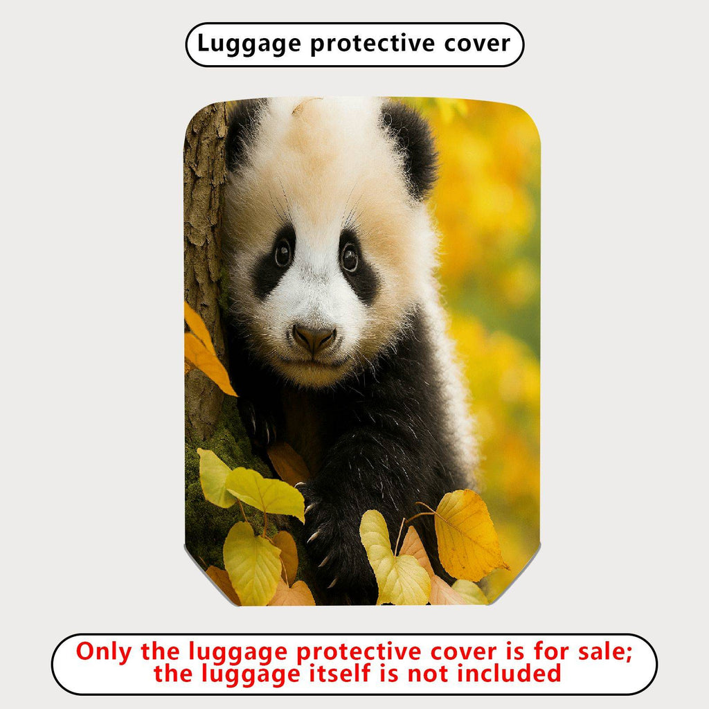 1-Piece Panda Autumn Leaves Nature Wildlife Cute  Suitcase Luggage Cover, Stretch Protective Sleeve
