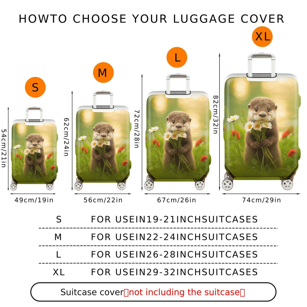 1-Piece Nature Animal Flower Forest Cute  Suitcase Luggage Cover, Stretch Protective Sleeve