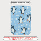 1-Piece Penguin Snowflake Winter Holiday Fun Friendly  Suitcase Luggage Cover, Stretch Protective Sleeve