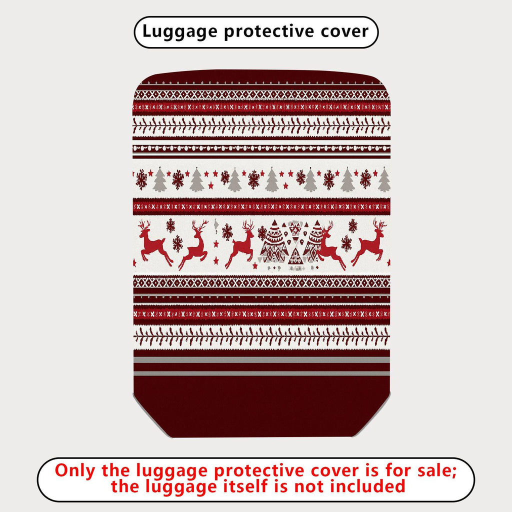 1-Piece Reindeer Snowflakes Christmas Winter Holiday Festive  Suitcase Luggage Cover, Stretch Protective Sleeve