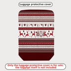 1-Piece Reindeer Snowflakes Christmas Winter Holiday Festive  Suitcase Luggage Cover, Stretch Protective Sleeve