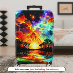 1-Piece Sunset Rainbow Cloud Tree Landscape Sky  Suitcase Luggage Cover, Stretch Protective Sleeve