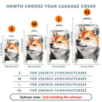 1-Piece Animal Art Abstract Creative Fox  Suitcase Luggage Cover, Stretch Protective Sleeve