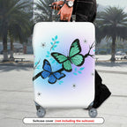 1-Piece Butterfly Floral Gradient Nature Artistic  Suitcase Luggage Cover, Stretch Protective Sleeve