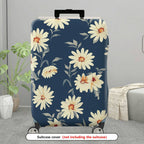 1-Piece Floral Daisy Pattern Blue Luggage  Suitcase Luggage Cover, Stretch Protective Sleeve