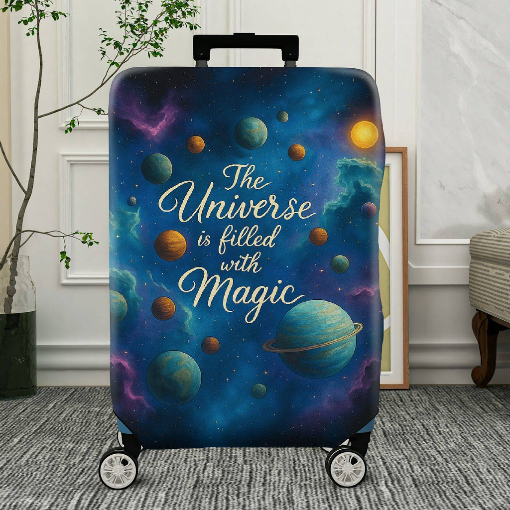 1-Piece Universe Galaxy Space Magic Cosmic Celestial  Suitcase Luggage Cover, Stretch Protective Sleeve