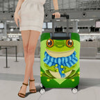 1-Piece Frog Heart Green Cute Fun Animal  Suitcase Luggage Cover, Stretch Protective Sleeve