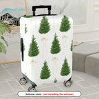 1-Piece Christmas Tree Ribbon Holiday Festive Decorative  Suitcase Luggage Cover, Stretch Protective Sleeve