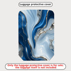 1-Piece Abstract Blue Marble Swirl Artistic Colorful  Suitcase Luggage Cover, Stretch Protective Sleeve