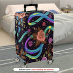 1-Piece Floral Galaxy Star Rose Nature Chic  Suitcase Luggage Cover, Stretch Protective Sleeve