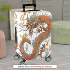 1-Piece Dragon Mythical Oriental  Fiery Artistic  Suitcase Luggage Cover, Stretch Protective Sleeve