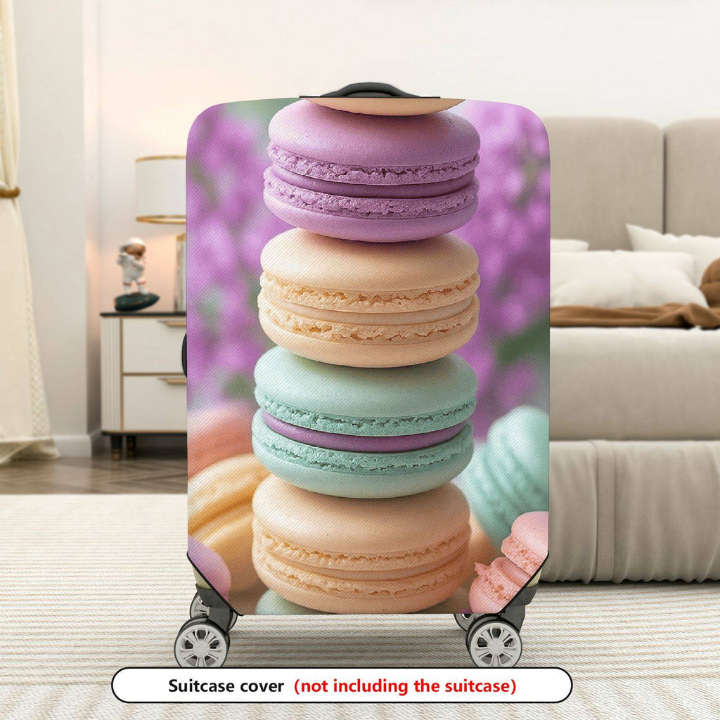 1-Piece Colorful Macaron Floral Pastel Art  Suitcase Luggage Cover, Stretch Protective Sleeve