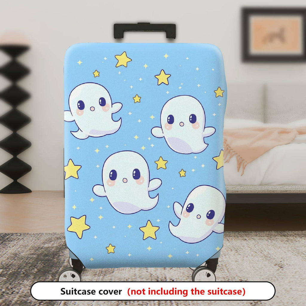 1-Piece Cute  Ghost Starry Sky Blue  Suitcase Luggage Cover, Stretch Protective Sleeve