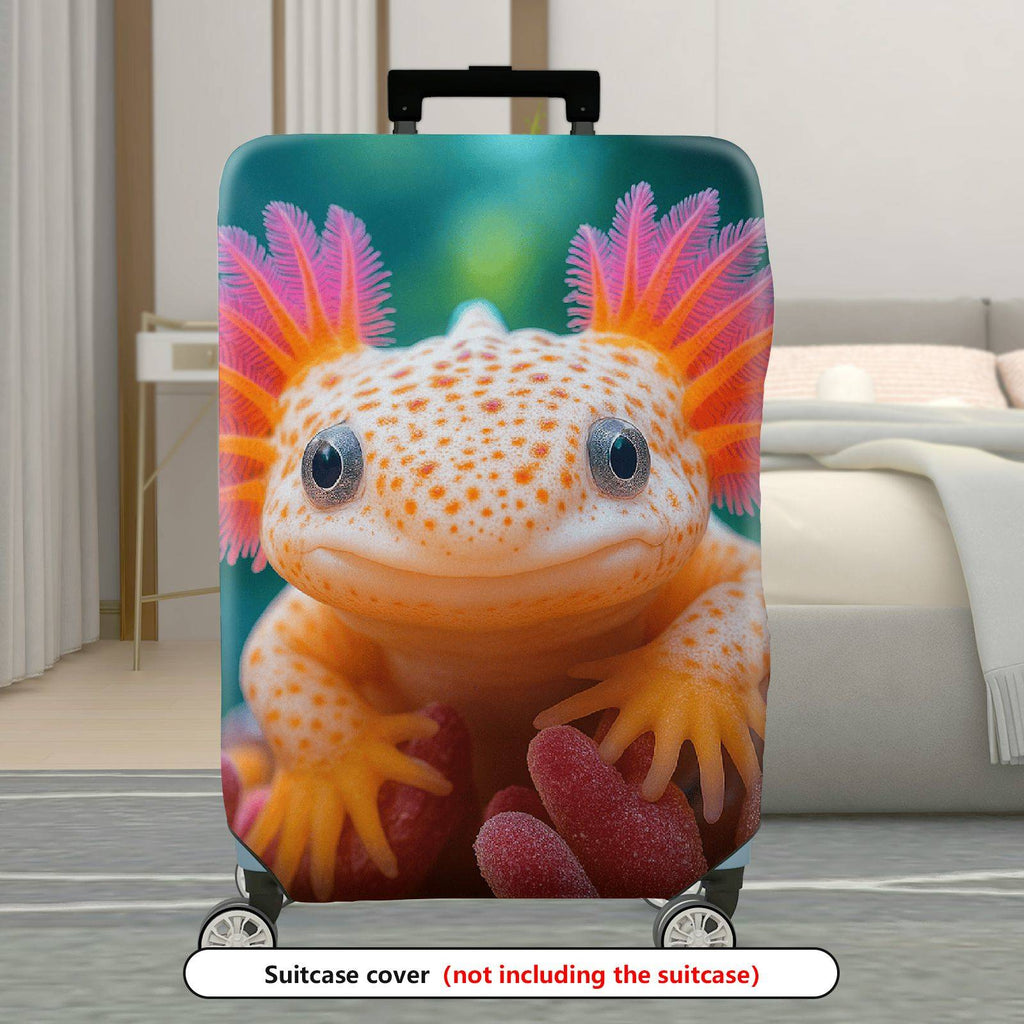 1-Piece Cute Colorful Axolotl Sea Animal Luggage  Suitcase Luggage Cover, Stretch Protective Sleeve
