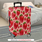 1-Piece Strawberry Red Fruit Fresh Pattern Cute Travel  Suitcase Luggage Cover, Stretch Protective Sleeve