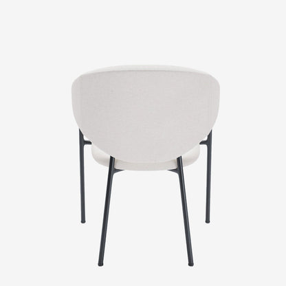 Lot de 2 chaises avec accoudoir design en velours blanc crème Jeanne