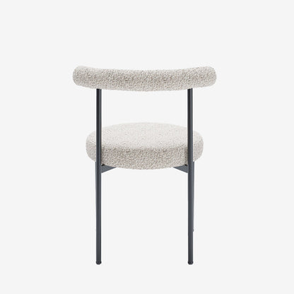 Lot de 2 chaises de salle à manger design moderne, bouclette grise et blanche Julia