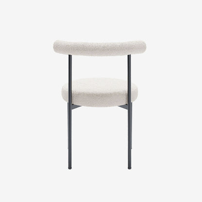 Lot de 2 chaises de salle à manger design moderne, bouclette blanche Julia