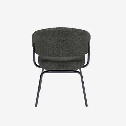 Lot de 2 chaises avec accoudoirs tendance en tissu chenille gris-anthracite Silva