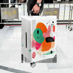 1-Piece Abstract Geometric Colorful Artistic Unique Modern  Suitcase Luggage Cover, Stretch Protective Sleeve