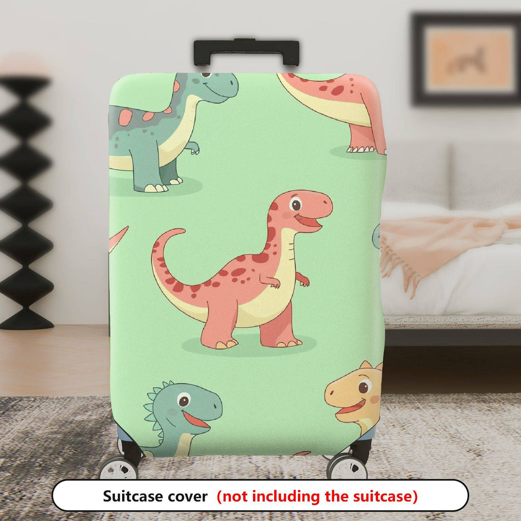 1-Piece Adorable Dinosaur  Fun Colorful Whimsical  Suitcase Luggage Cover, Stretch Protective Sleeve