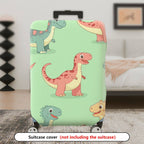 1-Piece Adorable Dinosaur  Fun Colorful Whimsical  Suitcase Luggage Cover, Stretch Protective Sleeve