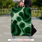 1-Piece Abstract Swirl Pattern Green Artistic Fluid Natural  Suitcase Luggage Cover, Stretch Protective Sleeve