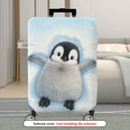 1-Piece Cute Winter Snow Penguin Snowflake Animal  Suitcase Luggage Cover, Stretch Protective Sleeve