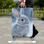 1-Piece Cute Rabbit Snow Winter Nature Animal  Suitcase Luggage Cover, Stretch Protective Sleeve