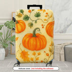 1-Piece Pumpkin Autumn Leaves Harvest Thanksgiving Holiday  Suitcase Luggage Cover, Stretch Protective Sleeve