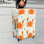 1-Piece Crab  Floral Marine Summer Fun  Suitcase Luggage Cover, Stretch Protective Sleeve