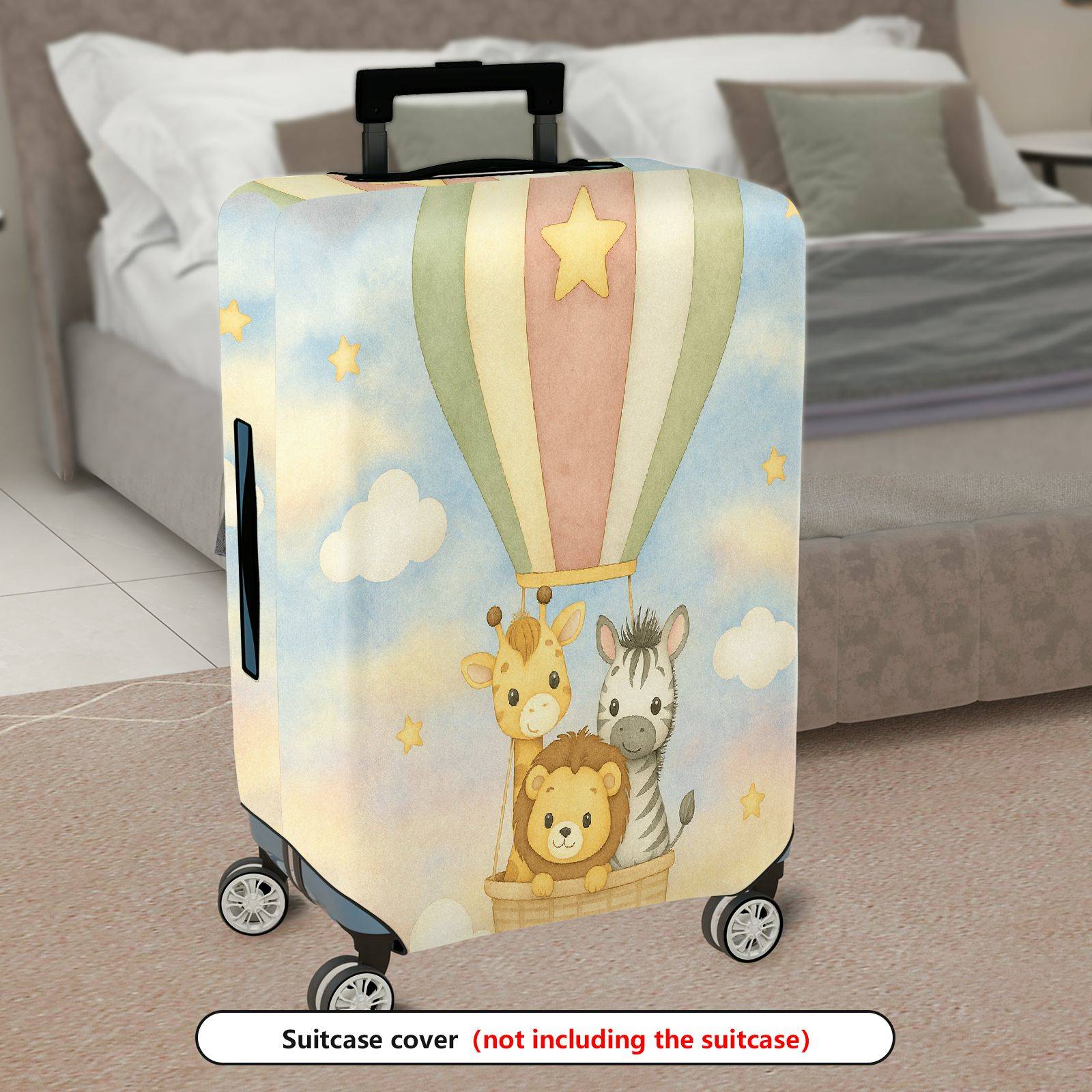 1-Piece Animal Hot Air Balloon Star Cloud Sky  Suitcase Luggage Cover, Stretch Protective Sleeve
